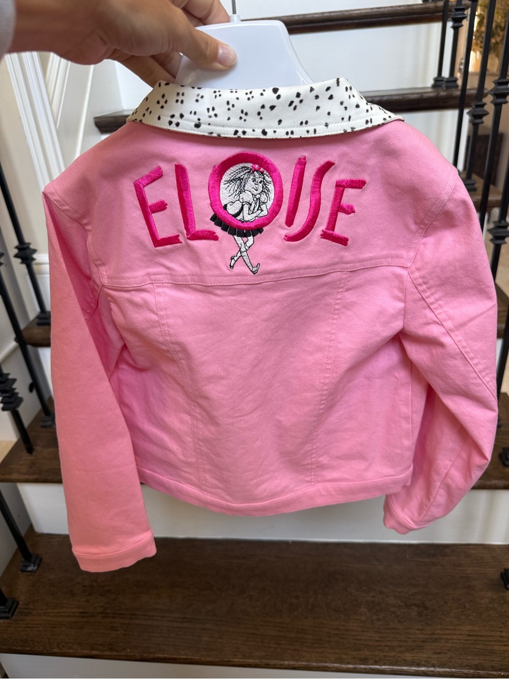 Eloise Pink Girls' Embroidered Jean Jacket
